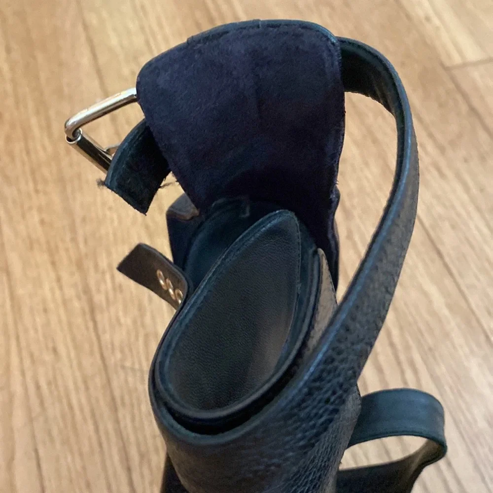 Burberry Black Peep-Toe Ankle Boots - Picture 5 of 6